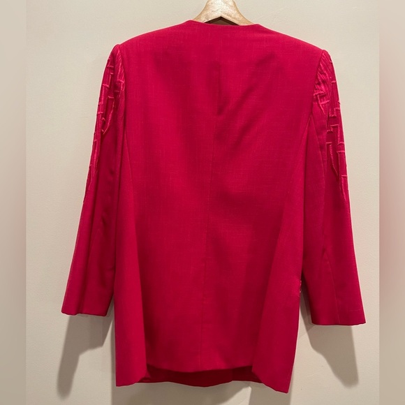 Vintage vibrant pink embroidered Double-Breasted Women's Jacket John Meyer 10 - Picture 5 of 11